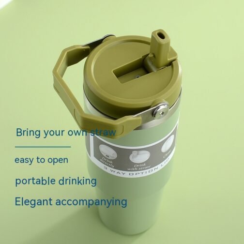 Portable Car Cup Stainless Steel Cup Travel Sports Water Bottle With Handle Cover Coffee Tumbler Cup - Image 6