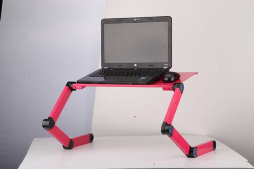 Laptop Table Stand With Adjustable Folding Ergonomic Design Stand Notebook Desk For Ultrabook Netbook Or Tablet With Mouse Pad - Image 3