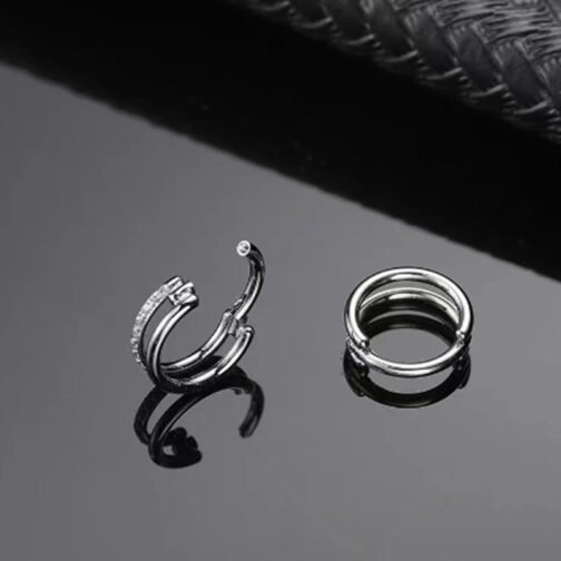 G23 Titanium Zircon Nose Ring Seamless Earrings Boutique - Image 10