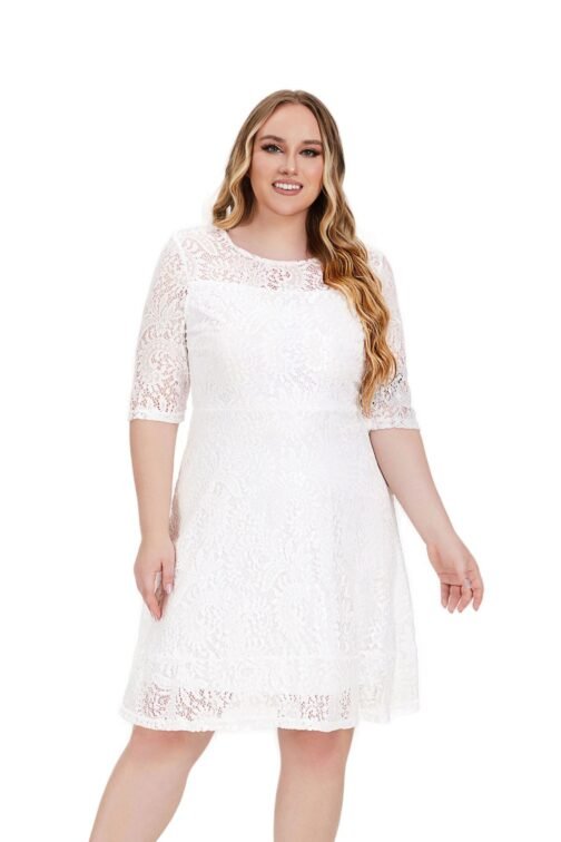 Women's Fashion Lace Mid-length Dress – Image 5