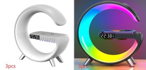 New Intelligent G Shaped LED Lamp Bluetooth Speake Wireless Charger Atmosphere Lamp App Control For Bedroom Home Decor - Image 10