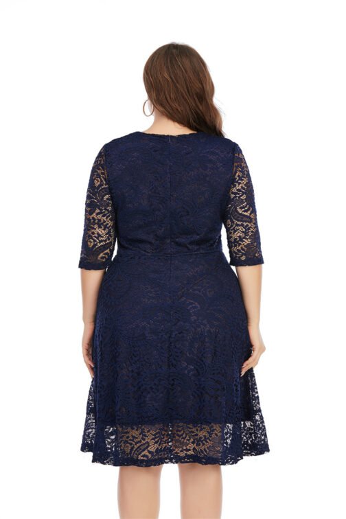 Women's Fashion Lace Mid-length Dress – Image 3