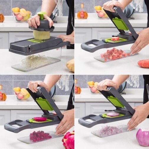 12 In 1 Manual Vegetable Chopper Kitchen Gadgets Food Chopper Onion Cutter Vegetable Slicer - Image 3