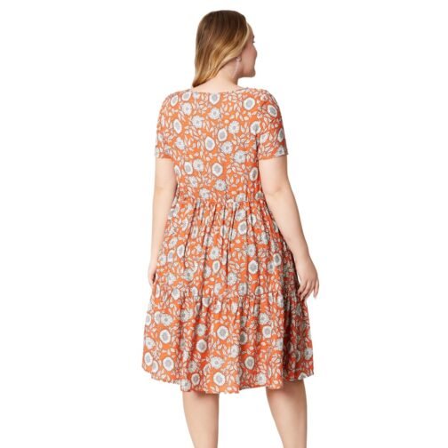 Short Sleeve Printed Rayon Dress - Image 2