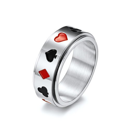 Spade Red Peach Plum Square Ring - Image 5