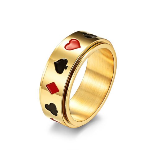 Spade Red Peach Plum Square Ring - Image 6