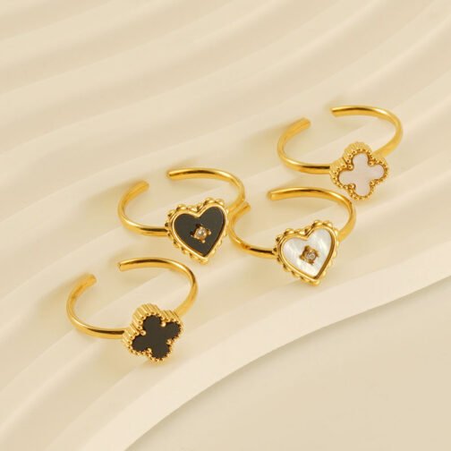 Heart-shaped Stainless Steel Ring Female Niche – Image 2