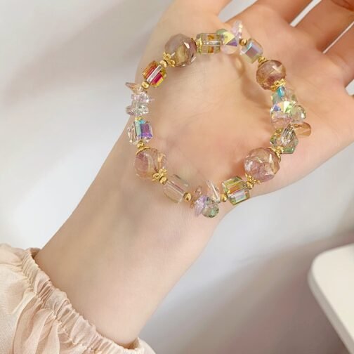 Fashion Glass Floral Ball Crystal Bracelet – Image 3