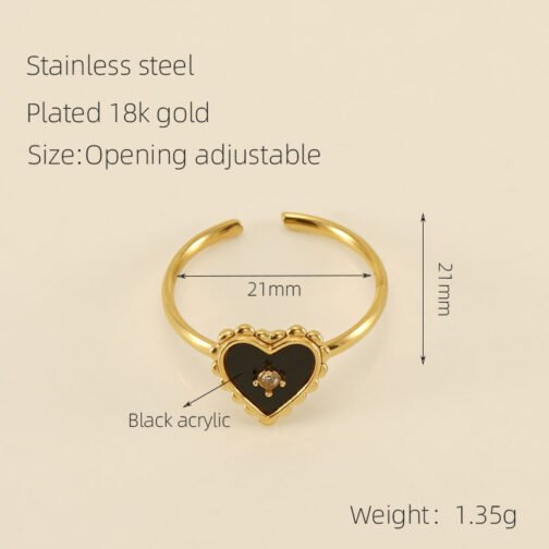 Heart-shaped Stainless Steel Ring Female Niche – Image 6