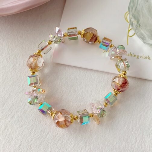 Fashion Glass Floral Ball Crystal Bracelet – Image 2