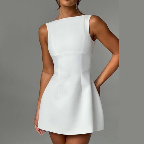 Sexy Slim-fitting Backless Dress Summer Sleeveless Short Dresses – Image 9