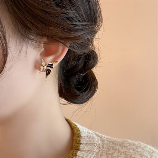 Fashion Jewelry Rhinestone Dripped Butterflies Stud Earrings Sweet Everyday Versatile Jewelry For Women - Image 7