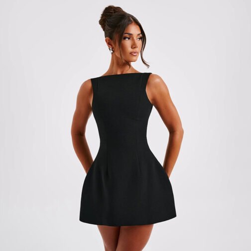 Sexy Slim-fitting Backless Dress Summer Sleeveless Short Dresses – Image 4