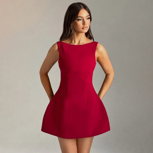 Sexy Slim-fitting Backless Dress Summer Sleeveless Short Dresses – Image 3