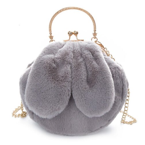 Plush Bag Faux Fur Rabbit Ear Clip - Image 6