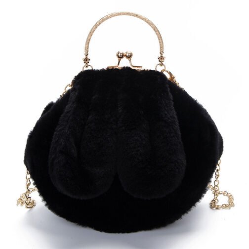 Plush Bag Faux Fur Rabbit Ear Clip - Image 2