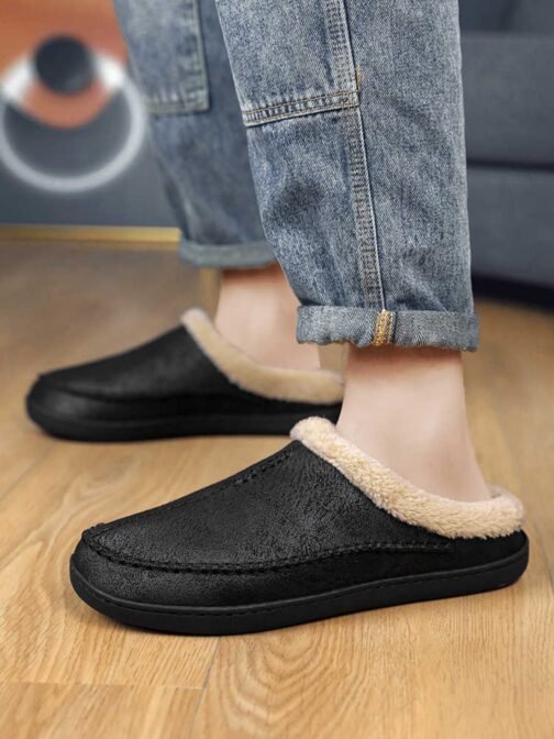 Men's Plus Size Winter Cotton Slippers Pantoufles d'hiver en coton pour hommes de taille supérieure – Image 4