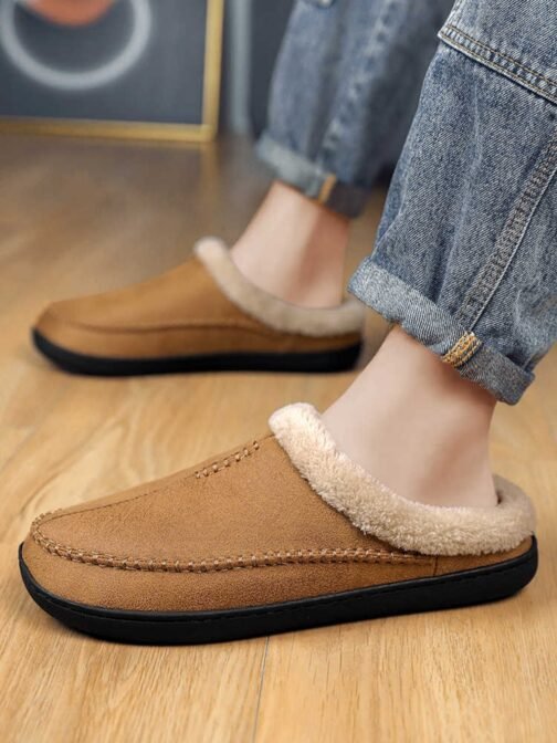 Men's Plus Size Winter Cotton Slippers Pantoufles d'hiver en coton pour hommes de taille supérieure – Image 5