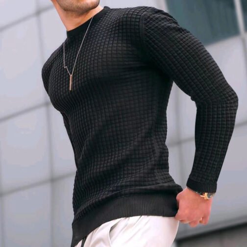 Trend Crew-neck Pullover Loose Knitted Long-sleeved Cotton Top – Image 2