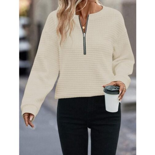 Solid Color New Long Sleeve Women's Sweater – Image 3