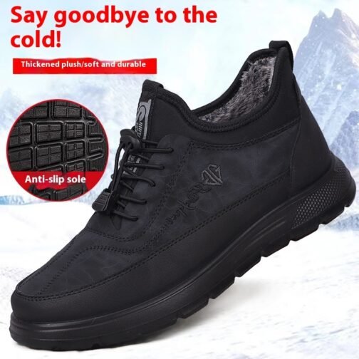 Waterproof Warm Polyurethane Fleece-lined Thickened Sneakers - Image 3