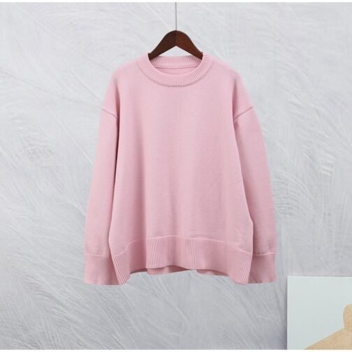 Sweet Crew Neck Pullover Sweater Winter Fashion Loose Long-sleeved Tops For Women Clothing – Image 4