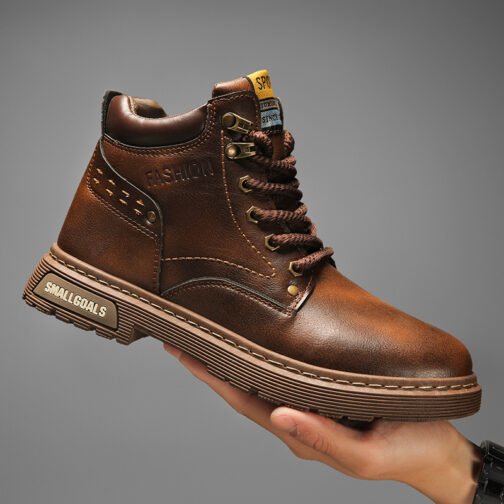 All-matching Men's Martin Boots Retro British Style Leather - Image 5